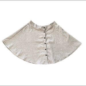 SzL SHEIN Light Grey Fine Corduroy A line button front skirt VVGUC